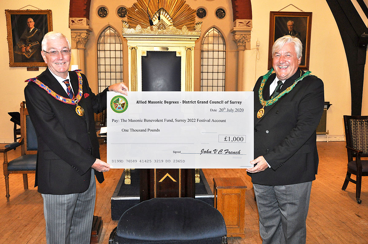Another Festival donation from the Allied Masonic Degrees to the Mark 2022 Festival